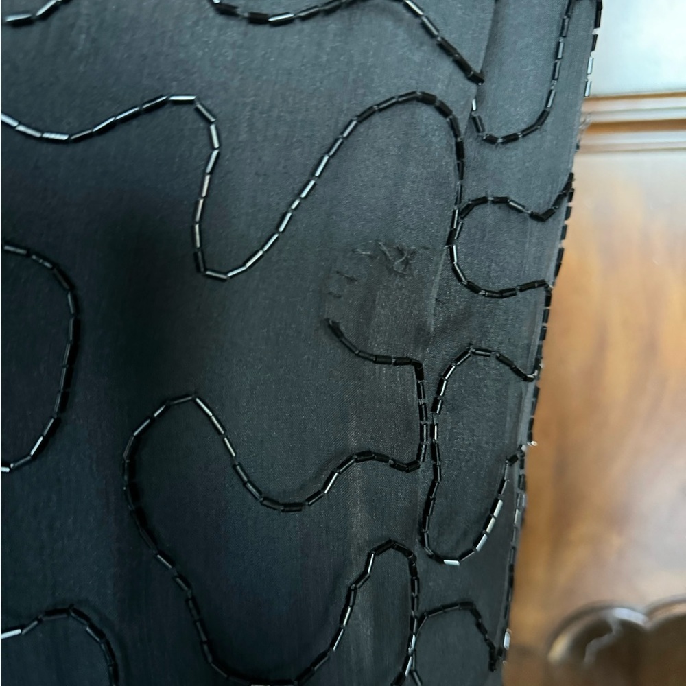 Vintage Lawrence Kazer Silk Black Beaded Gown - Picture 8 of 17